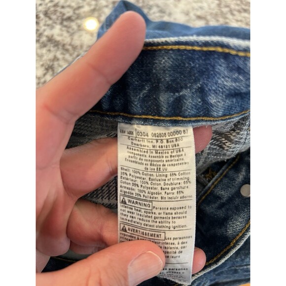 Vintage Carhartt 2004 Flannel Lined Medium Wash Denim Blue Jeans B21DST 40 X 32 - Picture 5 of 6